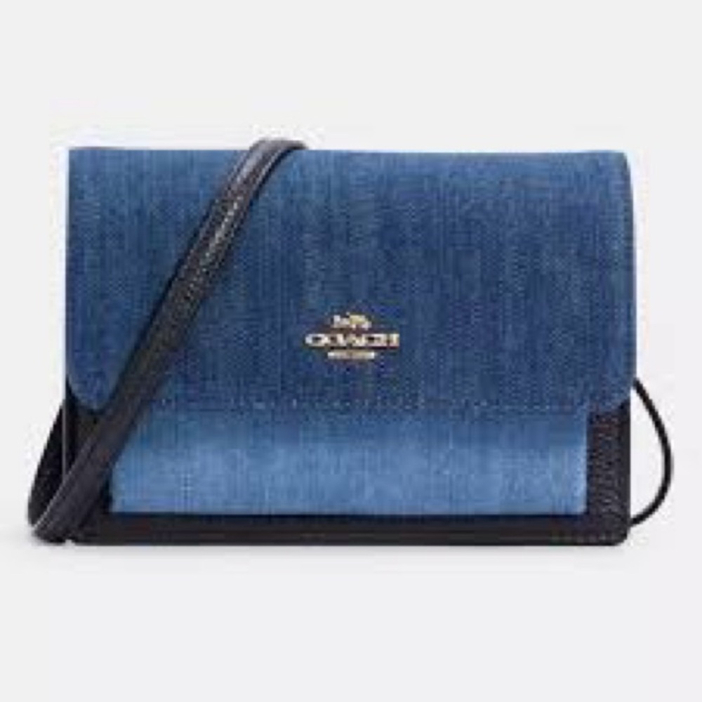 Coach 🆕 Fold Over Belt Bag Style C3325 
Jean, Denim Blue.